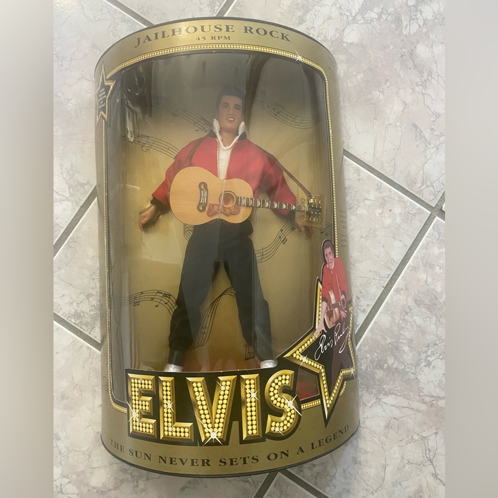 Elvis Presley Jailhouse Rock Collectible Doll w/ Guitar in original packaging